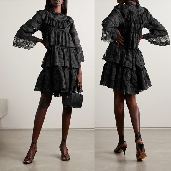 Doen Oralie Tiered Ramie And Lace Mini Dress - Picture 2 of 8